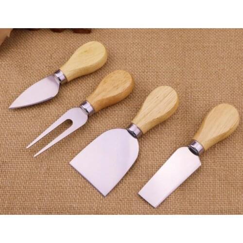 Free Shipping+Wholesale Knives Bard Set Oak Handle Stainless Steel Slicer Cheese Knife Kit Baking Tools,50secs/lot SN1343
