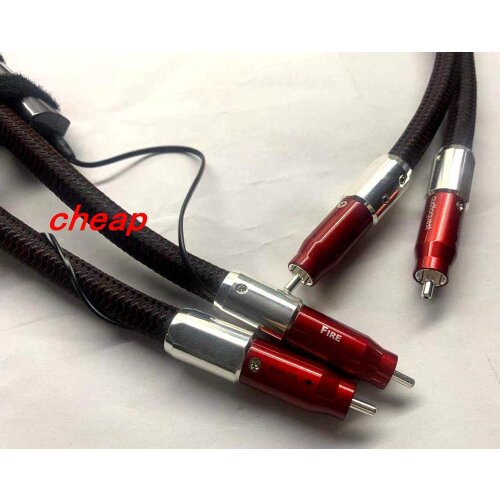 Free shipping--Hi-End FIRE analog RCA Interconnect Cable with 72V DBS
