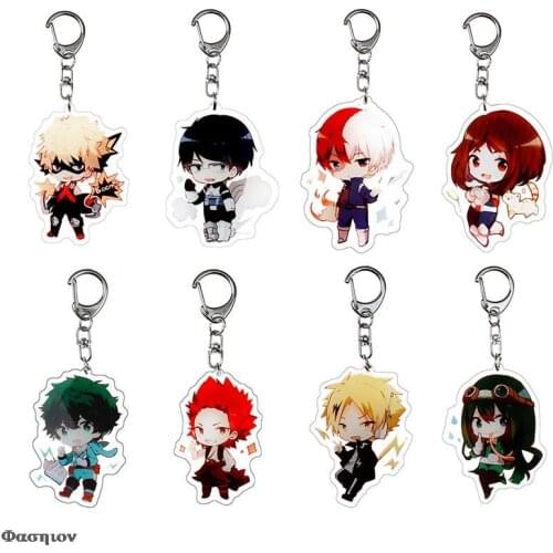 Anime My Hero Academia Boku No Hero Academia Keychain Acrylic Keyring Key Chain Pendants Cosplay