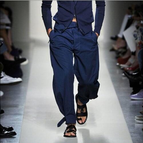 28-38 Loose Trousers Men Harem Pants Feet Pants Tide Large Size Wide Legs Pants Singer Stage Costumes New Spring And Summer