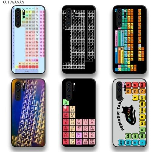 Chemical Periodic Table Phone Case For Huawei P20 P30 P40 lite E Pro Mate 40 30 20 Pro P Smart 2020