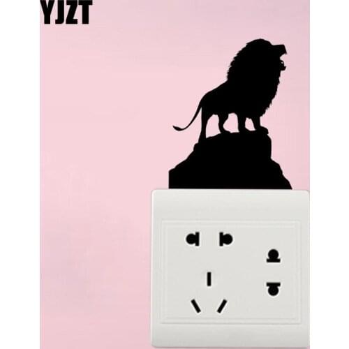 YJZT Art Pattern Vinyl Wall Decal African Lion Animal Silhouette Switch Stickers 17SS0222
