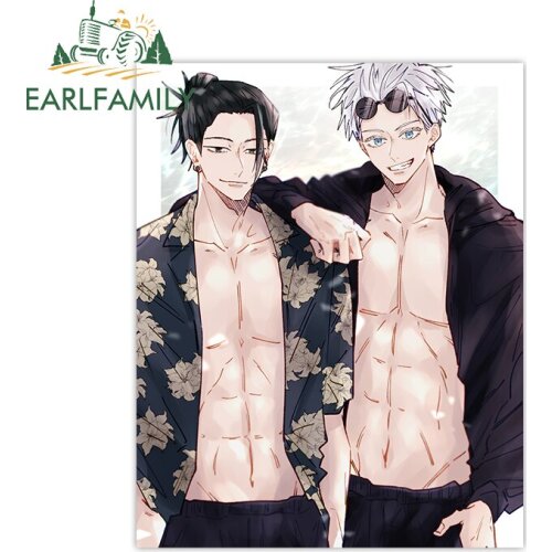 EARLFAMILY 13cm x 10.4cm for Jujutsu Kaisen Gojo Satoru Vinyl Decal Suitcase Motorcycle Helmet JDM Assessoires Car Stickers