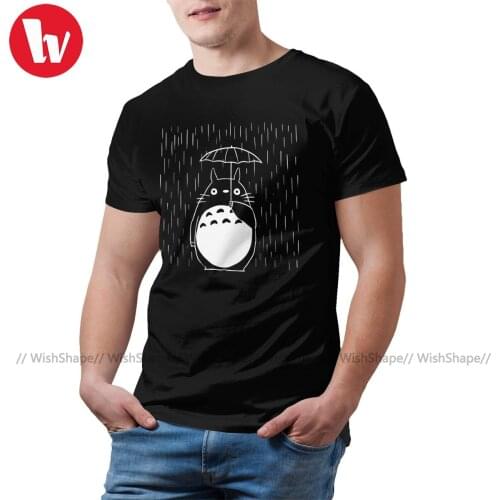 Totoro T Shirt Rainy Day T-Shirt Print Short-Sleeve Tee Shirt Mens Funny 100 Cotton Summer Big Tshirt