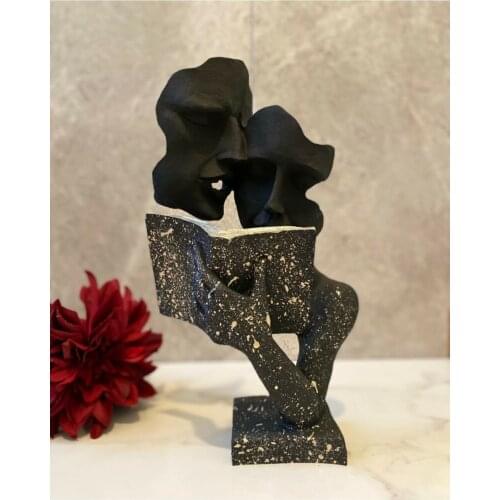 Book Reading Couple Trinket Bust Sculpture Special design home Fashion Style Sculpture Home Decoration Table Figurine trend 2021