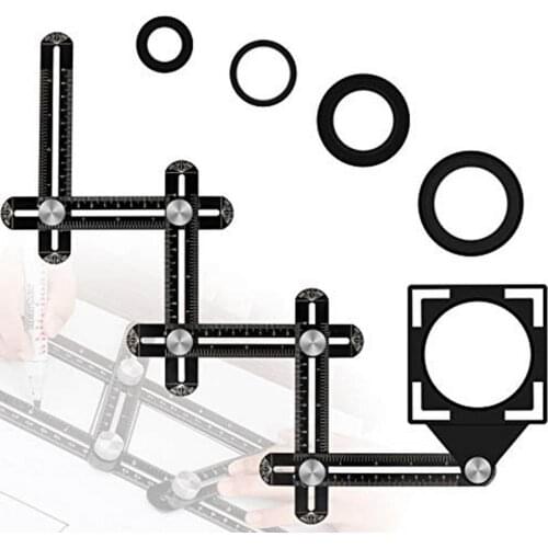 Multi-Angle Ruler 6-Sided Six-Folds Woodworking Drilling Locator Durable Aluminum Alloy Material Improved Angle Measurement Rule