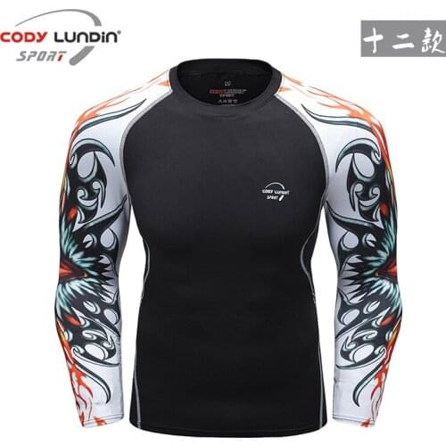 Gym Compression Shirt Men Fitness Running Shirt Long Sleeve Tight Sport Basketball Rashgard Crossfit MMA Muay Thai Boxing Tshirt