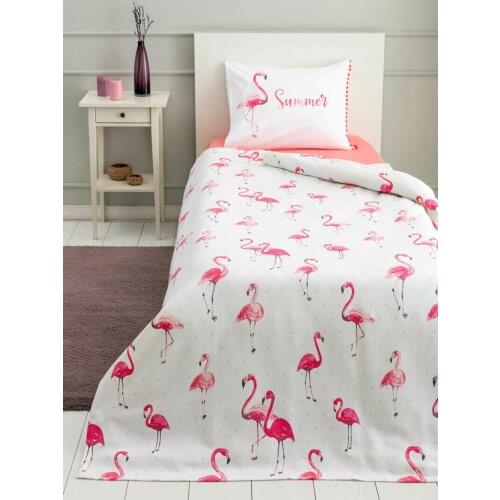 100% Cotton Single Patterned Pique Blanket Set, Tasseled Pique Blanket Set, Pique Blanket, Pillow Case, Flat Sheet Set