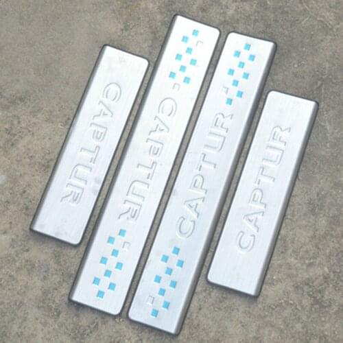 Stainless steel scuff plate door sill 4pcs/set Car Accessories For Renault Captur 2014 2015 2016 2017 2018 219 Car-Styling