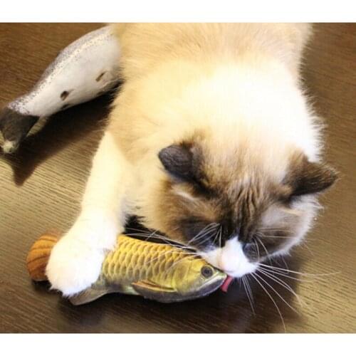 New 3D Catnip Creative Pet Cat Toy Plush Fish Model Shape Safety Simulation Stuffed Pillow Toys Environmental Health