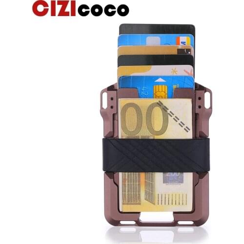 New Designer Aluminium Alloy Card Wallets for Men ID Bank Card Case Vintage Genuine Leather Slim Metal Wallet Credit Card Holder