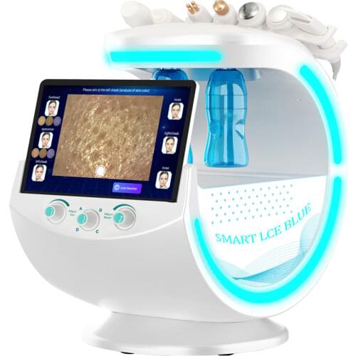 7 in 1 Trending Ice Blue Multifunctional Hydro Dermabrasion Aqua Peel Machine with Skin Analyzer