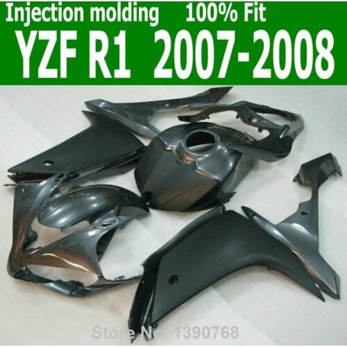 Injection mold Fairings For YAMAHA YZF R1 07 2008 08 ( MATTE MIX GLOSSY black ) Fairing kit CQ117
