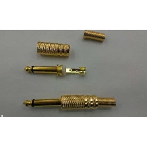 Wholesale 50pcs/lot male 1/4" mono 6.35mm PLUG FOR MIC Microphone Speaker 5250-2