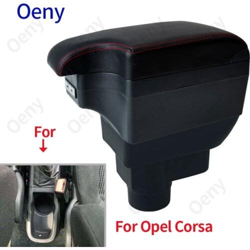 For Opel Corsa Armrest For Opel Corsa D Car armrest box accessories interior storage box Retrofit parts With USB