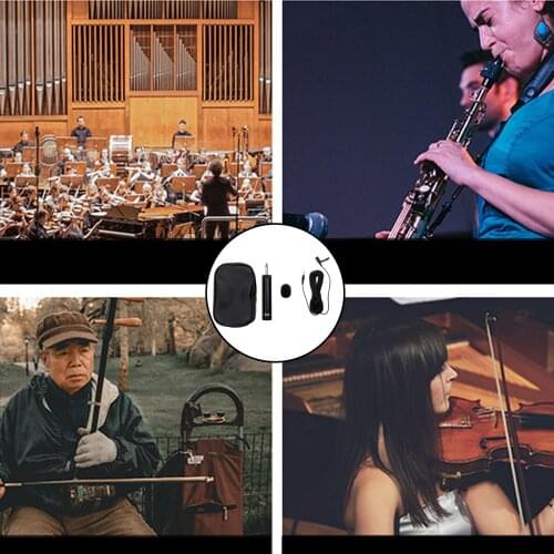 Portable Clear Fidelity Pickup Lavalier Clip-on for Guitar Stringed Instrument Contact Microphone Quick Installation