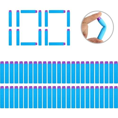 100pcs For Nerf Fortn Bullets EVA Soft Hollow Hole Head 7.2cm Refill Bullet Darts for Nerf Toy Gun Accessories for Nerf Blasters