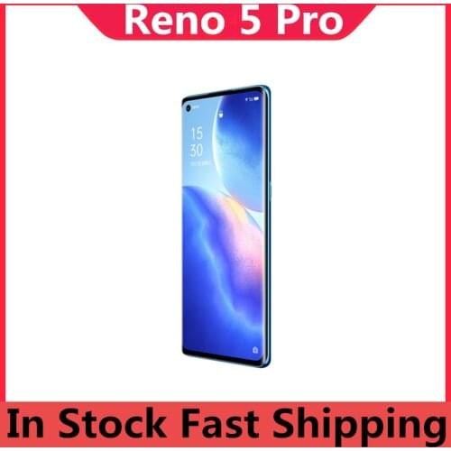 Unlocked Oppo Reno 5 Pro 5G Cell Phone Andorid 10.0 Face ID OTG 6.55" 2400X1080 90HZ 64.0MP 5 Cameras 65W Charger 4350mAh OTA