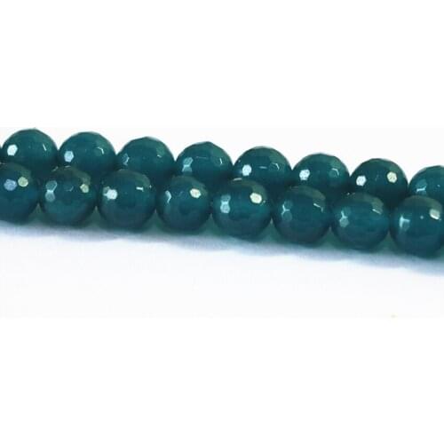 Blue natural stone dyed jades chalcedony 4mm 6mm 8mm 10mm 12mm Fashion charming faceted round diy beads 15 inches B15
