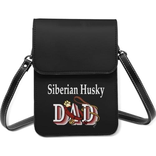 Siberian Husky Shoulder Bag Female Fashion Mobile Phone Bag Stylish Leather Shopping Bags