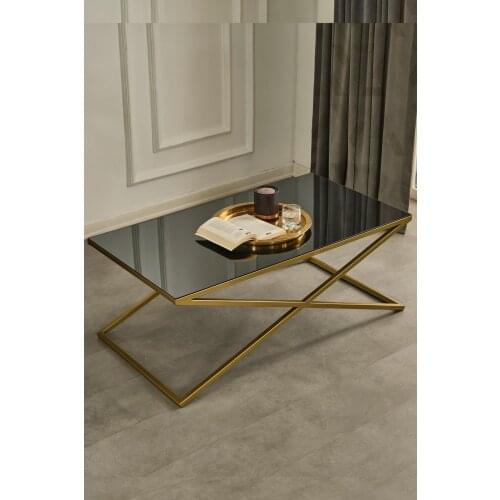 Venice Gold Metal Legs Smoked Mirror Medium coffee table coffee tables table basse furniture living room table