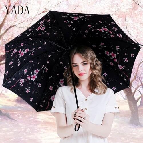 YADA Custom Flower Personalized Charms DIY Umbrella Rain Women uv High Quality Umbrella Car For Womens Windproof Umbrellas YS042