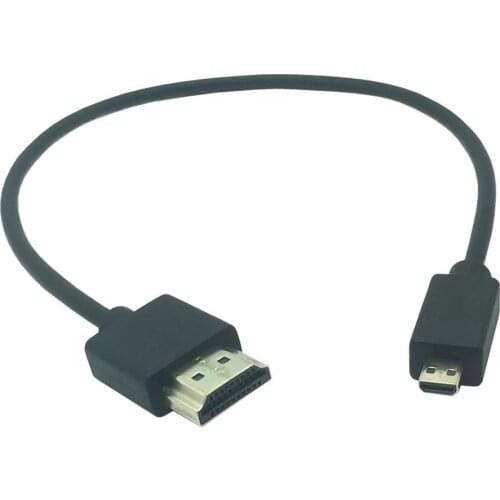 Gold Micro HDMI-compatible Cable Type A to Type D 2k*4k hd @60hz HDTV to Micro HD Cable 0.3M 0.6M 1M OD 3.0mm