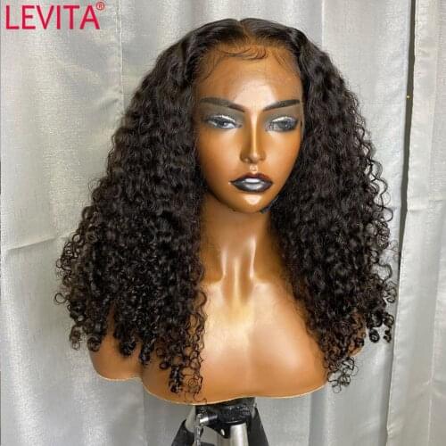 Wholesale 4x4 lace closure wig afro kinky curly lace front human hair wigs for black women Brazilian hair Wigs 150% Density