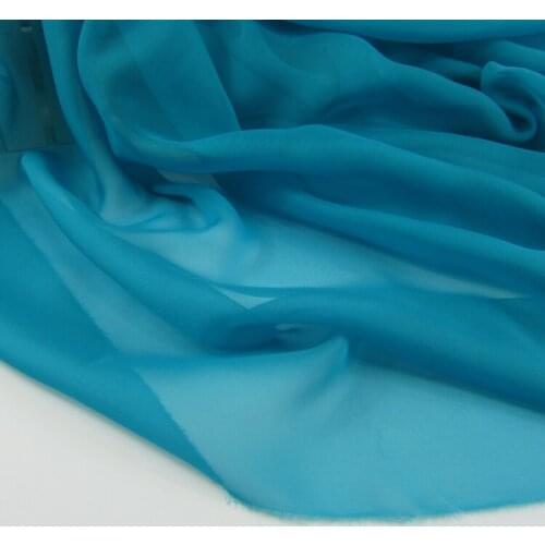 3 Meters Width 150CM 59" blue chiffon fabric veil silk scarf dress materials LX50