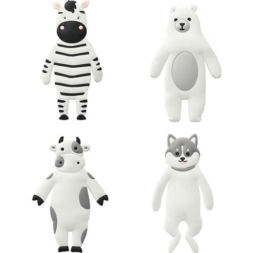 Lovely Animal Family Hook Bear Cow Dog Zebra Sticker Refrigerator Gifts Can Washed Home Decoration Wall Hook, 4PCS