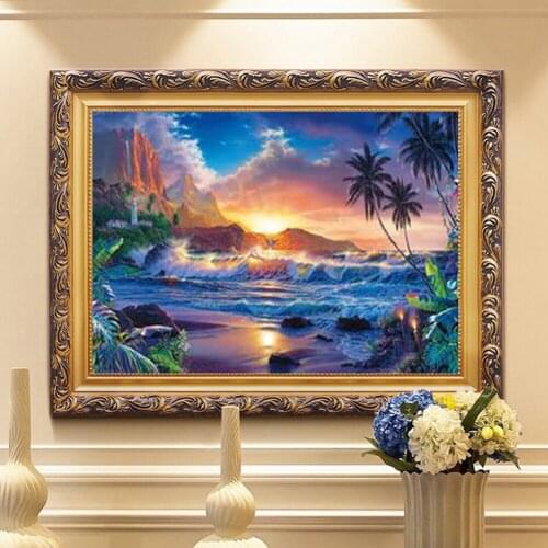Full Drill Sunrise Sea Wave 5D Diamond Painting Embroidery DIY Cross Stitch Kits