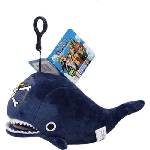19cm One Piece Plush Toy Keychain Whale Laboon Soft Stuffed Doll Keyring Original High Quality
