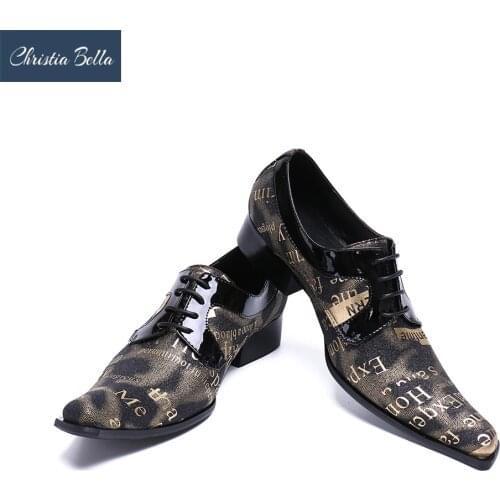 Christia Bella Men Oxfords Shoes Luxury Wedding Dress Italian Shoes Men Genuine Leather Square Toe Formal Shoes Mocassin Homme