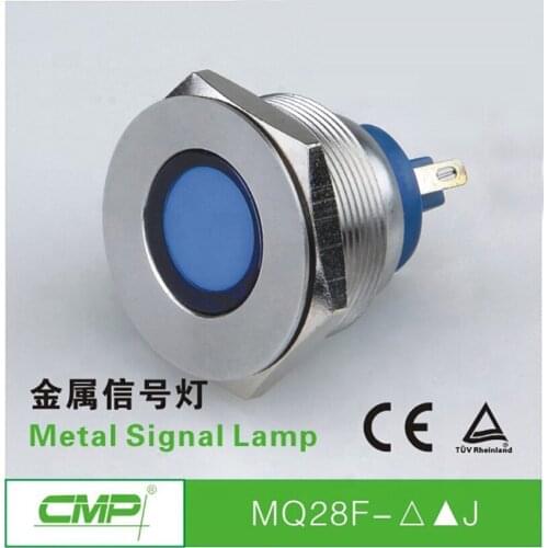 CMP Stainless Steel planar vandalproof LED Signal Lamp 12 volt led blue Insert mouldings