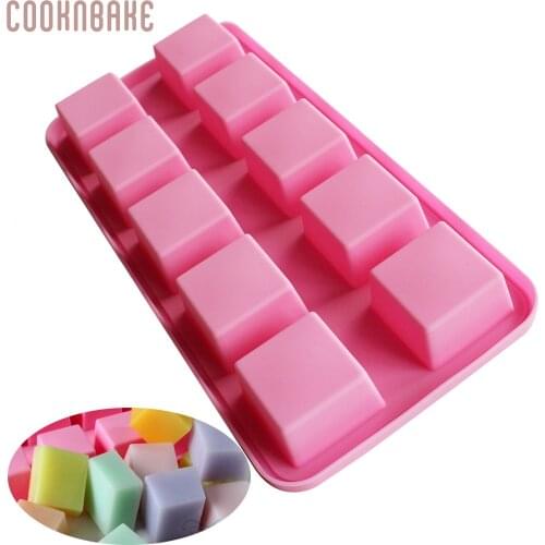 COOKNBAKE DIY Silicone Cake Mold 10 Lattices Porous Brick DIY Ice Cube Chocolate Mold SSM-001-1