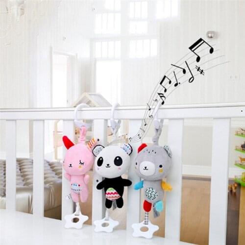 Baby Plush Owl Bear Stroller Rattles Infant Crib Mobile Handbell Toddler Musical Doll Bed Hanging Toys Children Products