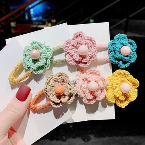 Children Cute Candy Knitting Flower Ball Ornament Hair Clips Girls Water Drop Hollow Barrettes Hairpins Kids Hair Accessories