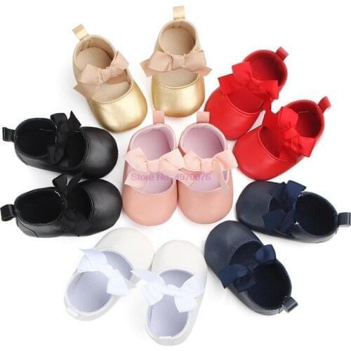 DHL 200pair Toddler Baby Girl Soft PU Princess Shoes Bow Bandage Infant Prewalker New Born Baby Shoes First Walkers