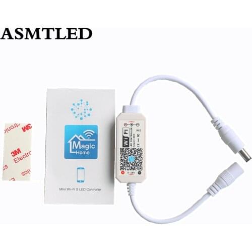 IOS Android Phone Magic Home APP Alexa Google Voice Control Mini WiFi Controller for 5V 12V 24V Single Color LED Strip