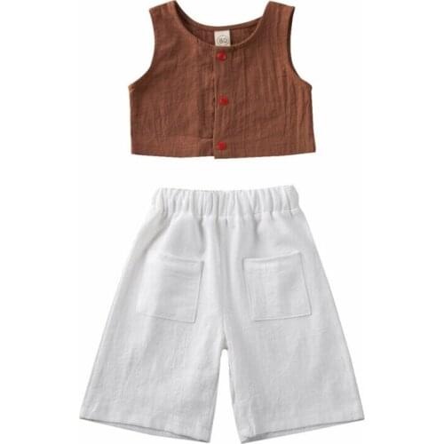 2020 Summer clothing kids Baby Boy Clothes sets Toddler Outfit Sleeveless T-Shirt Top Pants Tracksuit