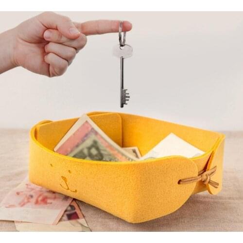 Hallway Small Storage Box Nordic Cute Felt Keys Small Change Sundries Storage Basket Small Office Desk Storage Basket Organizer