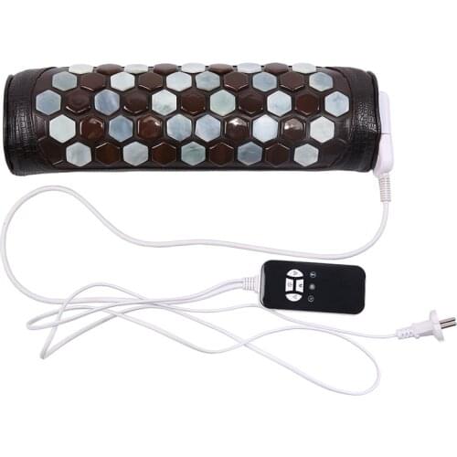 Natural Tourmaline Massage Neck Pillow Back Waist Far Infrared Heated Germanium Therapy Cervical Traction Massager Relaxation