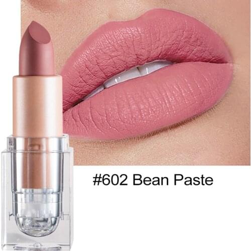 Nude Lipstick Matte Bean Paste Pink Color Lips Makeup Waterproof Long Lasting Korean Brand Cosmetic Tinted Moisturizer Lipstick