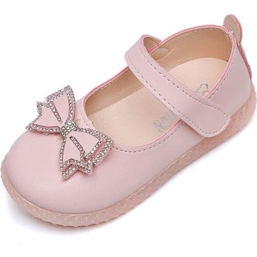Girls Princess Bowknot Baby Kids Cute Shoes Daughter Non-slip 2021 Spring New Fashion Dress Party Casual Single Flats Children