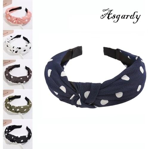 Fashion Hair Band Cross Knot Wave Point Folds Pattern Hair Hoop Headbands Designer Hairband Hair Accessories For Women Girls