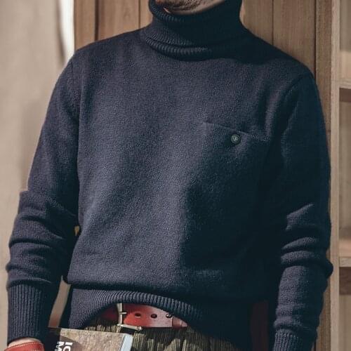 New Turtle Neck Knitted Sweater Men Solid Cashmere Soft Oversized Thick Warm Men Pullovers Tops Sweater Knitting Elastic