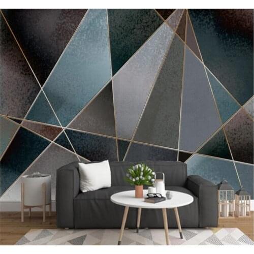 Xuesu Abstract geometric line color block retro modern simple background wall custom wallpaper 8D waterproof wall cloth