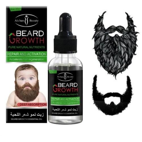 30ml Natural Organic Men Beard Growth Oil Beard Wax balm Hair Loss Products Leave-In Conditioner for Groomed Beard Growth