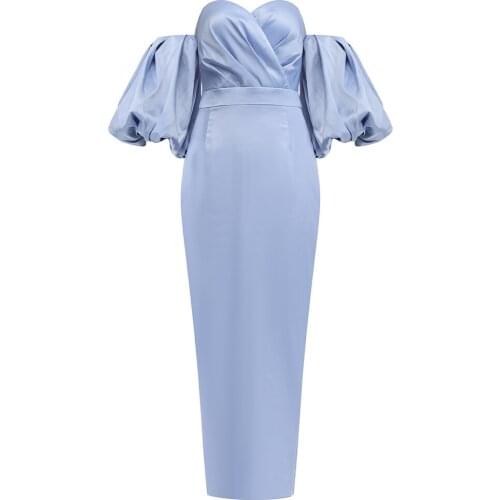 2021 New Strapless Dress Elegant Bodycon Summer Dress Backless Sexy Dress Women Night Club Party Dresses Vestidos