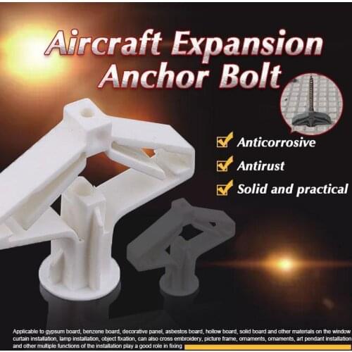 10pcs Plastic Toggle Anchor With M4 Screw Curtain Gypsum Board Hollow Wall Pipe Plug Aircraft Expansion Anchor Bolt Accessories